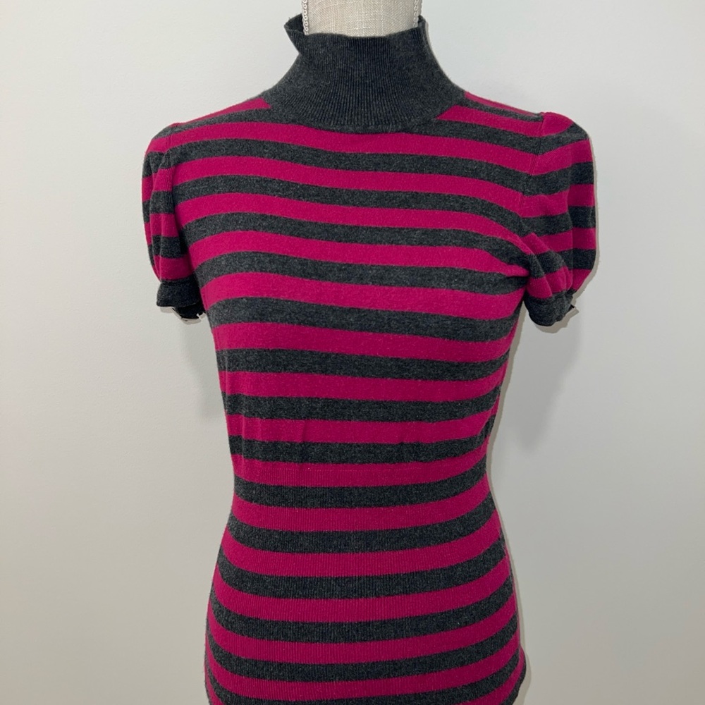 Pink/gray fitted top by Express Design Studios